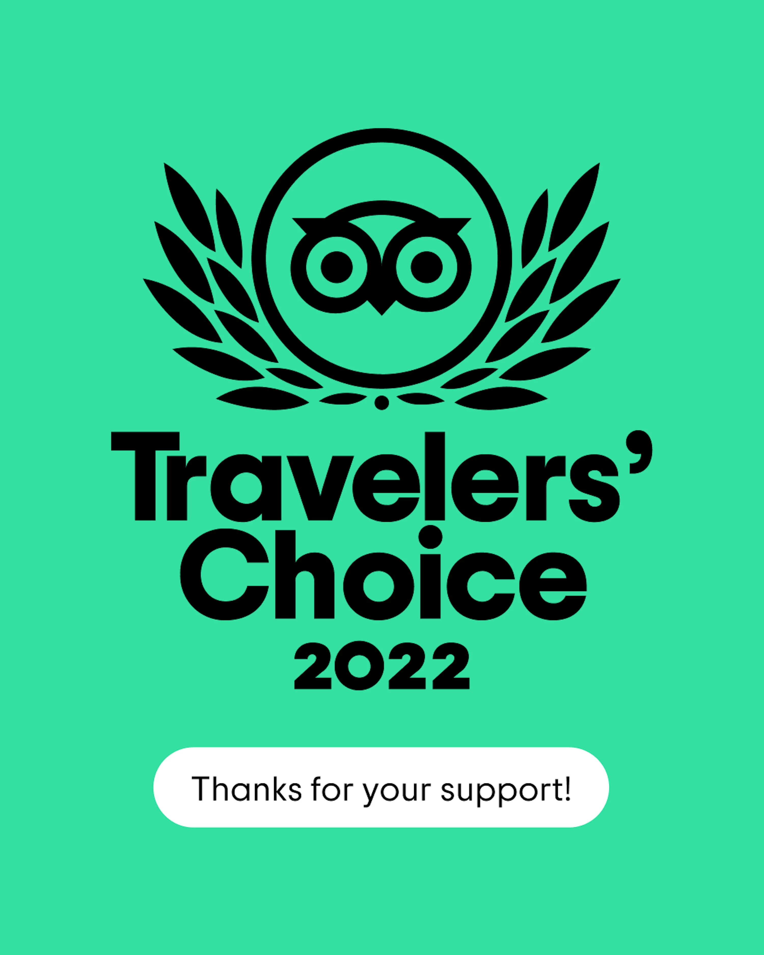 TripAdvisor Travelers Choice Award 2022