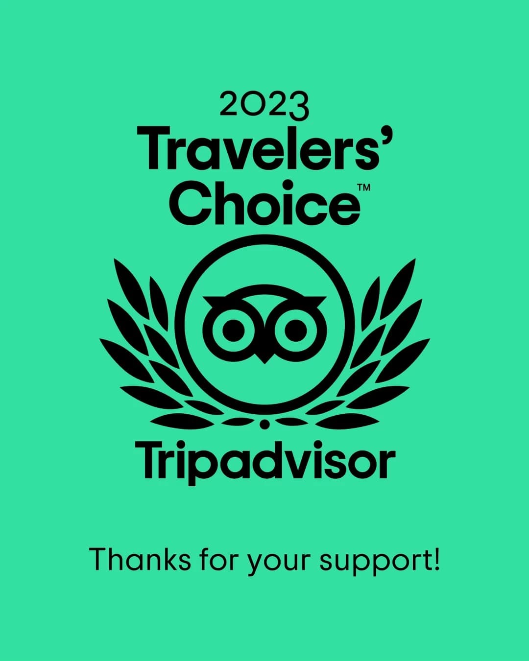 TripAdvisor Travelers Choice Award 2023