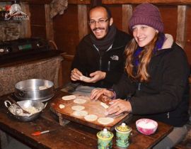 Momo making lesson during the stay in homestay